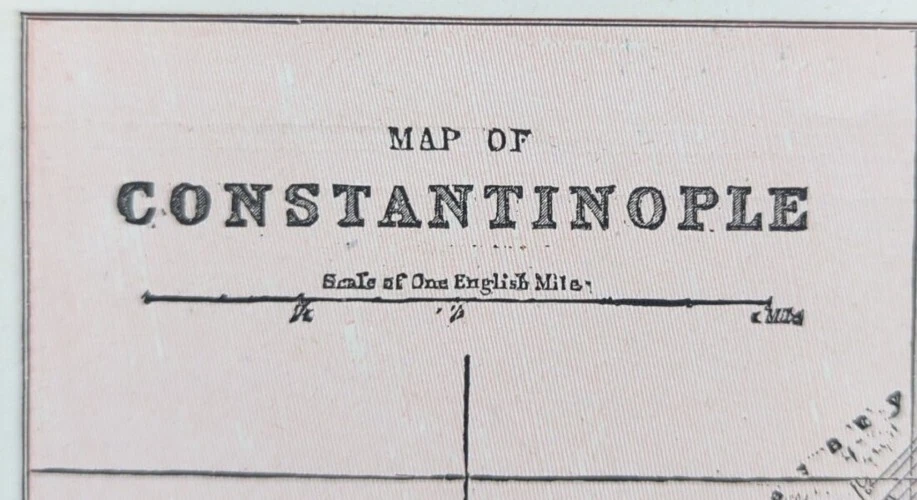复古 1887 年 CONSTANTINOPLE 地图 14 英寸 x 11 英寸老式原版伊斯坦布尔 — 第 1/4 张图片
