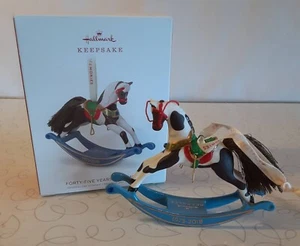 Hallmark Keepsake Ornament 45 Years of Memories Rocking Horse 2018 Porcelain NIB - Picture 1 of 2
