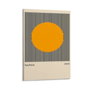 Bauhaus Orange Circle 1919 Canvas Poster Art Print Living Room Decor Wall Art - Picture 1 of 13