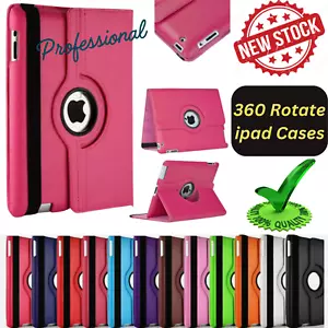 iPad Mini 4 5 6 Case 360 Rotating Leather Smart Cover Shockproof Stand - Picture 1 of 34