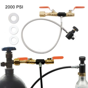 CO2 Refill Station Connector CO2 Cylinder Refill Adapter with 24in Hose & Gauge - Picture 1 of 12