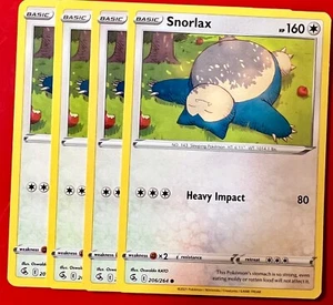4x Snorlax 206/264 Pokémon TCG Fusion Strike NM Playset Lot Common - Picture 1 of 1