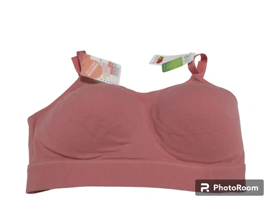 NWT Sz L Fruit of the Loom Seamless Wireless Bra Built In Padding Mauve Pink - Image 1 of 4