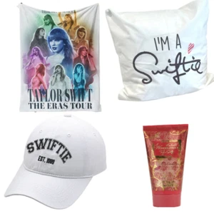 Taylor Swift Blanket Eras Tour 4 PIECE BUNDLE LOT 1989 Swiftie Hat Lotion NEW - Picture 1 of 7