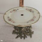 Vintage Sango China - 7.5 Inch Floral Plate/ Ornate Metal Stand. Occupied Japan.
