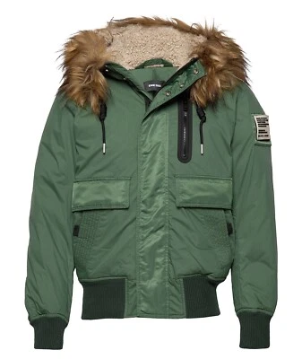 Diesel W-Burkisk Padded Faux Fur Hooded Men’s Bomber Winter Jacket Large - Image 1 of 4