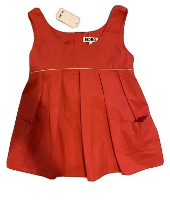 NWT $124 Noro Paris 14 Tank Top Babydoll Pleats Shirt Blouse Girl French Red - Image 1 of 4