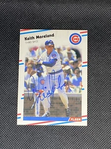 Keith Moreland Chicago Cubs 1988 Fleer Signed Auto Card #425 ~ COA - Picture 1 of 3