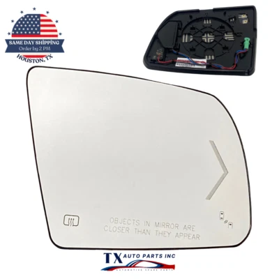 Side Mirror Glass for TOYOTA TUNDRA 2014-2017 w/BSM Signal Heated Passenger Side - Image 1 of 4