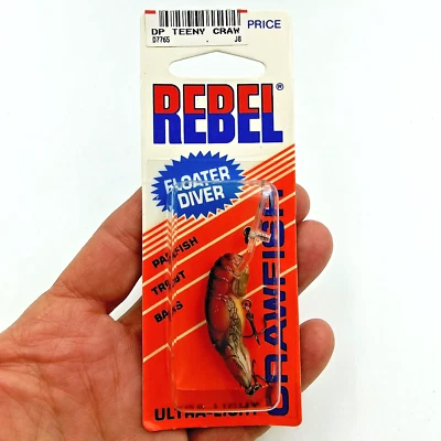 Vtg 1990 Rebel Deep 1 1/2" Teeny Crawfish D7765 Nest Robber Craw 4-5 Feet - Image 1 of 4