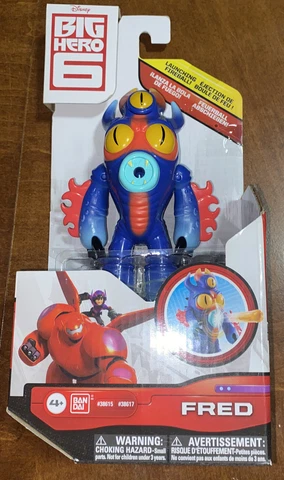 FRED LAUNCHING FIREBALL Disney Big Hero 6 Movie 6" Action Figure Bandai New Cover