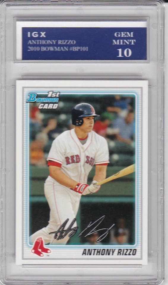 ANTHONY RIZZO ROOKIE CARD 2010 Bowman 1st RC Cubs Yankees $$ Graded GEM MINT 10! - Image 1 of 1