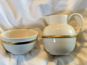 Vintage Crown Ducal England Early Golden Guernsey Creamer & Sugar - Picture 1 of 6