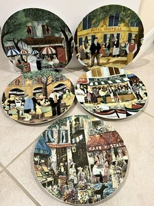 Guy Buffet French Marche Aux Fleurs Porcelain 11" Dinner Plates Set Of 5 - Picture 1 of 8