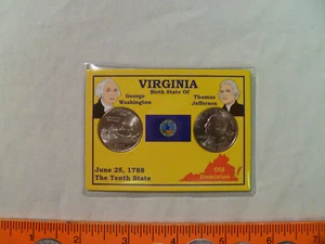 2000 P & D UNCIRCULATED VIRGINIA STATE QUARTER SET IN COLORFUL VA STATE HOLDER - Picture 1 of 2