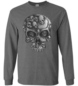Skull Made of Skulls T-shirt Mens Gifts Long Sleeve Tee - Picture 1 of 1