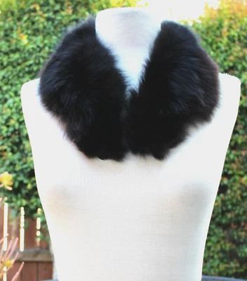 Increíble cuello de piel de zorro vintage marrón negruzco Foto 1 de 4