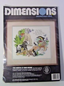 Dimensions 1991 Counted Cross Stitch Kit The Earth Is Our Home 3700 Animals New - Picture 1 of 2