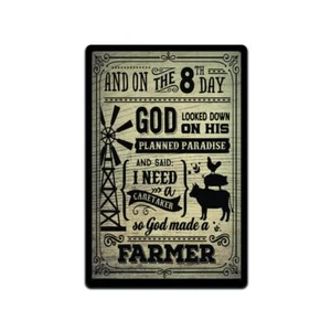 And On The 8th Day 12 X 8 Inch Metal Sign Barn Western Farmhouse Décor Country - Picture 1 of 3