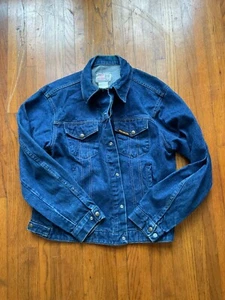 Giacca denim western vintage Saddle King Plus, lavaggio scuro, con bottoni, senza etichette - Foto 1 di 5