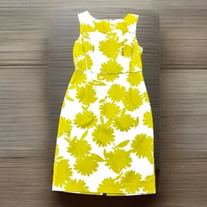 Vestido Vaina Hobbs Cleo Mujer Talla 6 Marfil Limón Gota Excelente Estado - Imagen 1 de 6