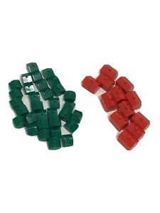 Monopoly 2007 Replacement Pieces Houses Hotels Board Game Green Red - Picture 1 of 1