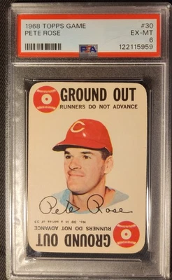 Tarjeta de juego Pete Rose, Cincinnati Reds 1968 Topps #30 - PSA EX-MT 6 Foto 1 de 2