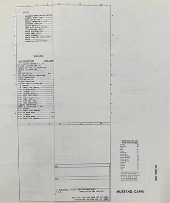 Diagrama De Cableado Plegable Eléctrico De 1983 Ford Mustang Y Mercury Capri - Imagen 1 de 4