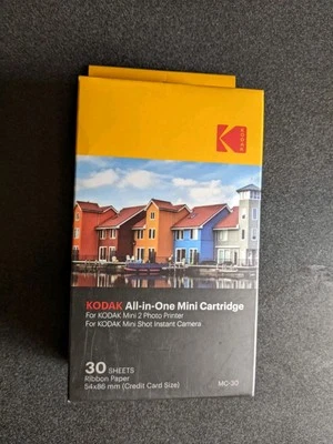 Kodak All-In-One Mini Cartridge • 30 Sheets Paper • Mini 2 Photo Printer. New.  - Image 1 of 4