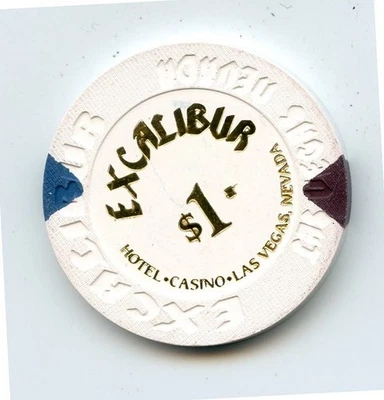 1.00 Chip from the Excalibur Casino Las Vegas Nevada Hot Stamp - Image 1 of 2