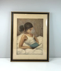 Signed Cayetano de Arquer Lithograph - Girl reading - Numbered - Picture 1 of 6