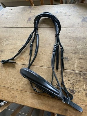 Whitaker Lyndon Bridle  Black Crank Cavesson Horse New - Image 1 of 4