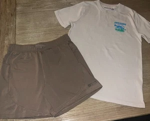 Abercrombie Kids Graphic T Shirt & Mid Thigh Length YPB Active Shorts Boy 13/14 - Picture 1 of 8
