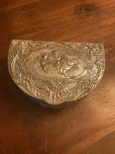 Gran joyero de oro Art Nouveau querubines de plata, ataúd - Imagen 1 de 12