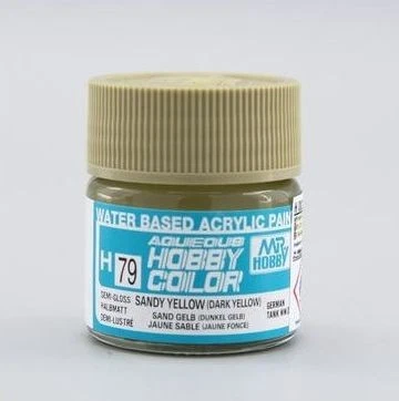 GUNZE - MR HOBBY GUNZE H-079 AQUEOUS HOBBY COLORS (10 ML) SANDY YELLOW (DARK YELLOW)