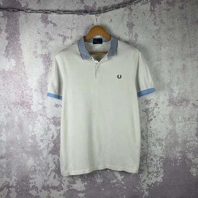 Camisa Polo Fred Perry De Colección Para Hombre Camiseta de Lujo Clásica Blanca Y2K Talla L Foto 1 de 4