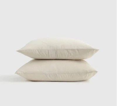 NUEVO SIN ETIQUETAS MEMBRILLO MONGOL CACHEMIR ALGODÓN FARSA CONJUNTO KING/CAL KING ALMOHADA NATURAL Foto 1 de 4