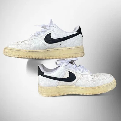 Nike Force 1 Zapatos Talla 9.5 Blanco Con Swoosh Negro Con Caja Foto 1 de 4