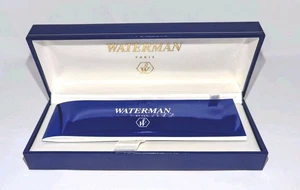 Vtg Waterman Paris Blue Gold Pen Box EMPTY Booklet & Survey Card Mint Condition! - Picture 1 of 21
