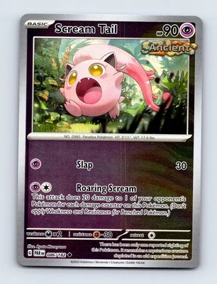 Scream Tail SV04: Paradox Rift Uncommon Reverse Holo 086/182 NM/LP Pokemon Cards - Image 1 of 2