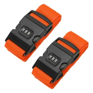 2Pcs Luggage Straps with Combination Lock TSA Approved Orange - Picture 1 of 6