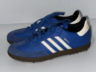 Adidas 671519 Samba Golf Spike Zapatos Tenis 10.5 Azul Blanco Cuero y Gamuza Foto 1 de 4