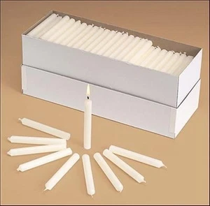 Church Service Memorial Vigil Ceremony Unscented White 1/2 x 4 1/4 Inch Candl... - Picture 1 of 1