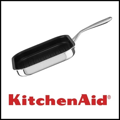KitchenAid Pro Profesional Acero Inoxidable 10" x 10" Cuadrado Parrilla Sartén NUEVO Foto 1 de 4