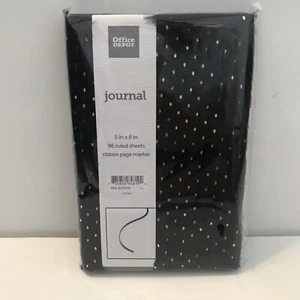 Schwarz mit Gold gepunktet Office Depot Journal - Bild 1 von 2