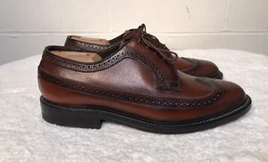 NOS Vtg Stafford Size 8 EEE Brown Pebble Leather Longwing Oxford Men's Shoes USA - Picture 1 of 14