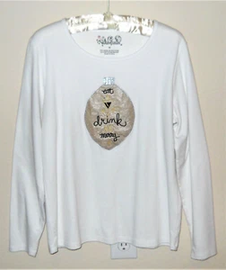 Embellished Top Christmas Holiday Nouveaux Raised Ornament White Medium - Picture 1 of 4