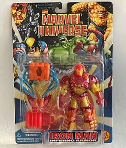 1996 Marvel Universe Iron Man Inferno Armor 5" Action Figure W/ Accessory NEW - Foto 1 di 4