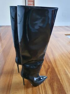 Stivali Identità vernice nero 39 - Identità high heels boots black new 39 EU