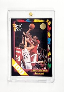 100 STRIPE RARE 1991 WILD CARD RED HOT ROOKIES RC LARRY JOHNSON UNLV REBELS #2 